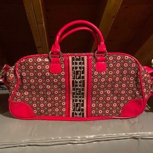 Coated canvas travel bag